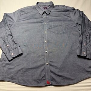UNTUCKit Mens XXXLC Blue Cotton Long Sleeve Button Down Shirt Casual Relaxed Fit